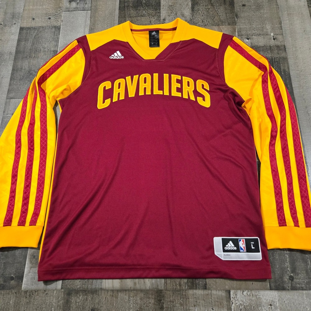 Cleveland Cavaliers Adidas NBA On-Court Authentic Long Sleeve Shooting Shirt L